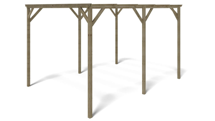 Tettoia posto auto coperto in legno 3.00x4.00 m - 12.00 m2 - CAR13 - ALTANKA