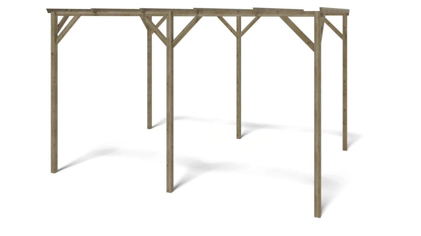 Tettoia posto auto coperto in legno 3.00x4.00 m - 12.00 m2 - CAR13 - ALTANKA