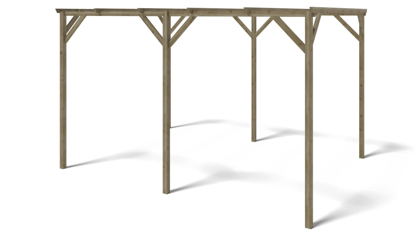 Tettoia posto auto coperto in legno 3.00x4.00 m - 12.00 m2 - CAR13 - ALTANKA