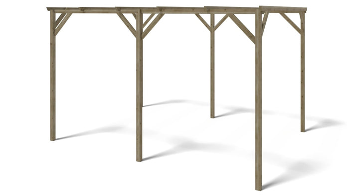 Tettoia posto auto coperto in legno 3.00x4.00 m - 12.00 m2 - CAR13 - ALTANKA