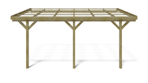 Tettoia posto auto coperto in legno 3.00x5.24 m - 15.00 m2 - addossato  - CAR7-2 - ALTANKA