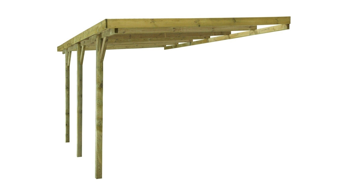 Tettoia posto auto coperto in legno 3.00x5.24 m - 15.00 m2 - addossato  - CAR6 - ALTANKA