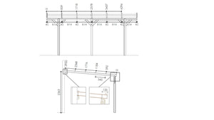 Tettoia posto auto coperto in legno 3.00x5.24 m - 15.00 m2 - copertura PVC   - CAR7-2PVCTR - ALTANKA