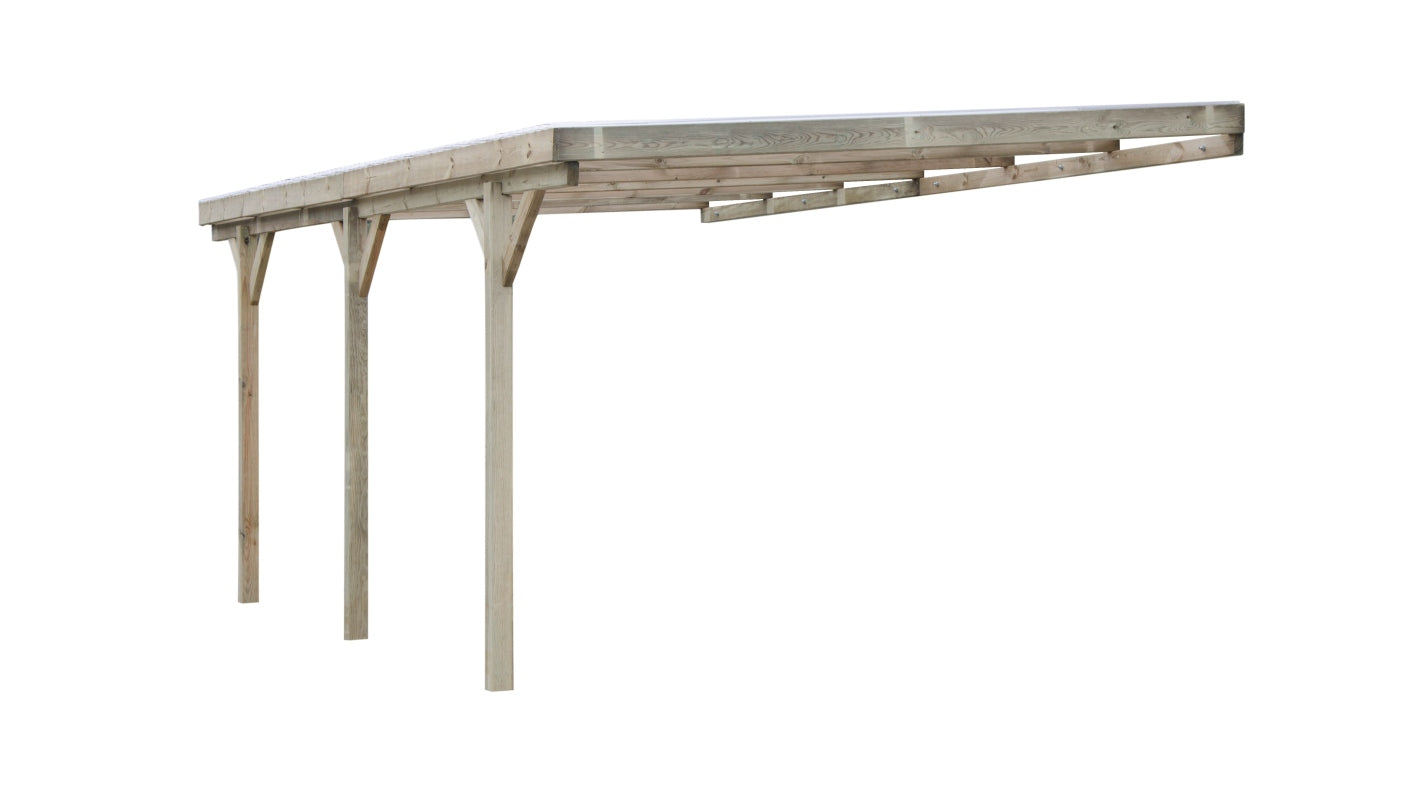 Tettoia posto auto coperto in legno 3.00x5.24 m - 15.00 m2 - copertura PVC   - CAR7-2PVCTR - ALTANKA