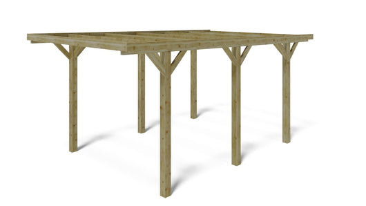 Tettoia posto auto coperto in legno 3.04x5.12 m - 15.56 m2 - CAR10 - ALTANKA