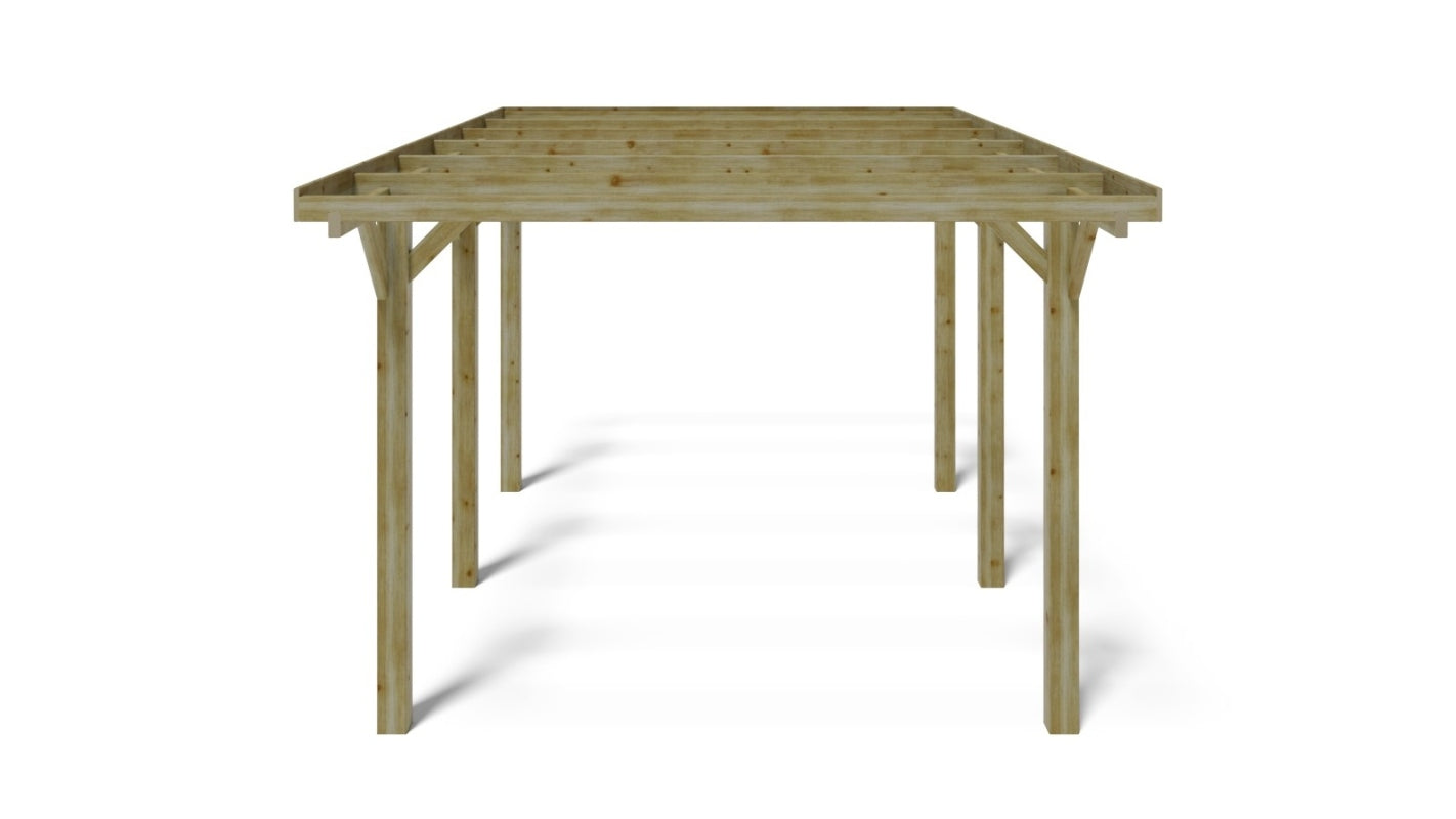 Tettoia posto auto coperto in legno 3.04x5.12 m - 15.56 m2 - CAR10 - ALTANKA