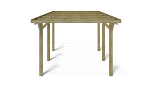 Tettoia posto auto coperto in legno 3.04x5.12 m - 15.56 m2 - CAR10 - ALTANKA