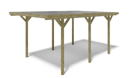 Tettoia posto auto coperto in legno 3.04x5.12 m - 15.57 m2 - copertura PVC   - CAR16PVCTR - ALTANKA