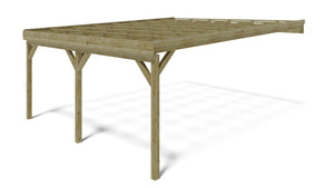Tettoia posto auto coperto in legno 5.80x5.06 m - 29.00 m2 - addossato  - CAR23 - ALTANKA
