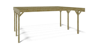 Tettoia posto auto coperto in legno 6.06x5.03 m - 30.48 m2 - CAR5 - ALTANKA