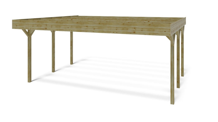 Tettoia posto auto coperto in legno 6.06x5.03 m - 30.48 m2 - CAR5 - ALTANKA