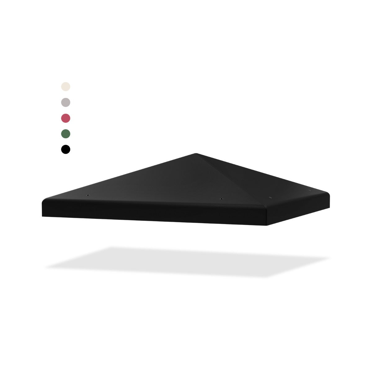 Telo tetto ricambio per gazebo da sole 3x3m con gancio e chiusura a strappo, Tessuto copertura superiore per gazebo Nero-Gazebo