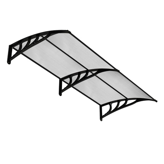 Tettoia per porta per protezione da sole pioggia neve, Tettoia per porta finestra in alluminio 199x99cm Grigio-Tende parasole