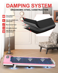 Tapis Roulant Elettrico Pieghevole 1-8 km/h - RATTANTREE - con Inclinazione, Display a LED, Supporto per App e Tablet - Portante 145kg - Rosa