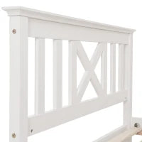 Letto Singolo in legno Massiccio, Design Minimalista con Spazio di Stoccaggio, senza Materasso, 208x96x82 cm, Bianco