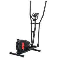 Cyclette Ellittica per la Casa Ultra Silenziosa, Magnetica 8 Livelli Resistenza, Schermo LED, Sensore Battito Cardiaco, Nero