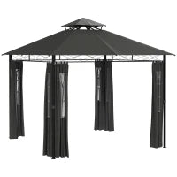 Padiglione da giardino per feste, 2,95 x 2,95 x 2,85 m, grigio scuro