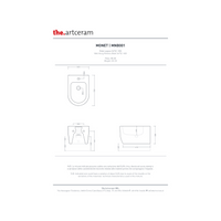 Coppia Di Sanitari Con Copriwater The ArtCeram Sospesi Senza Brida Bianco Lucido "Monet"