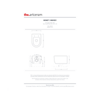 Coppia Di Sanitari Con Copriwater The ArtCeram Sospesi Senza Brida Bianco Lucido "Monet"