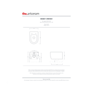 Coppia Di Sanitari Con Copriwater The ArtCeram Sospesi Senza Brida Bianco Lucido "Monet"