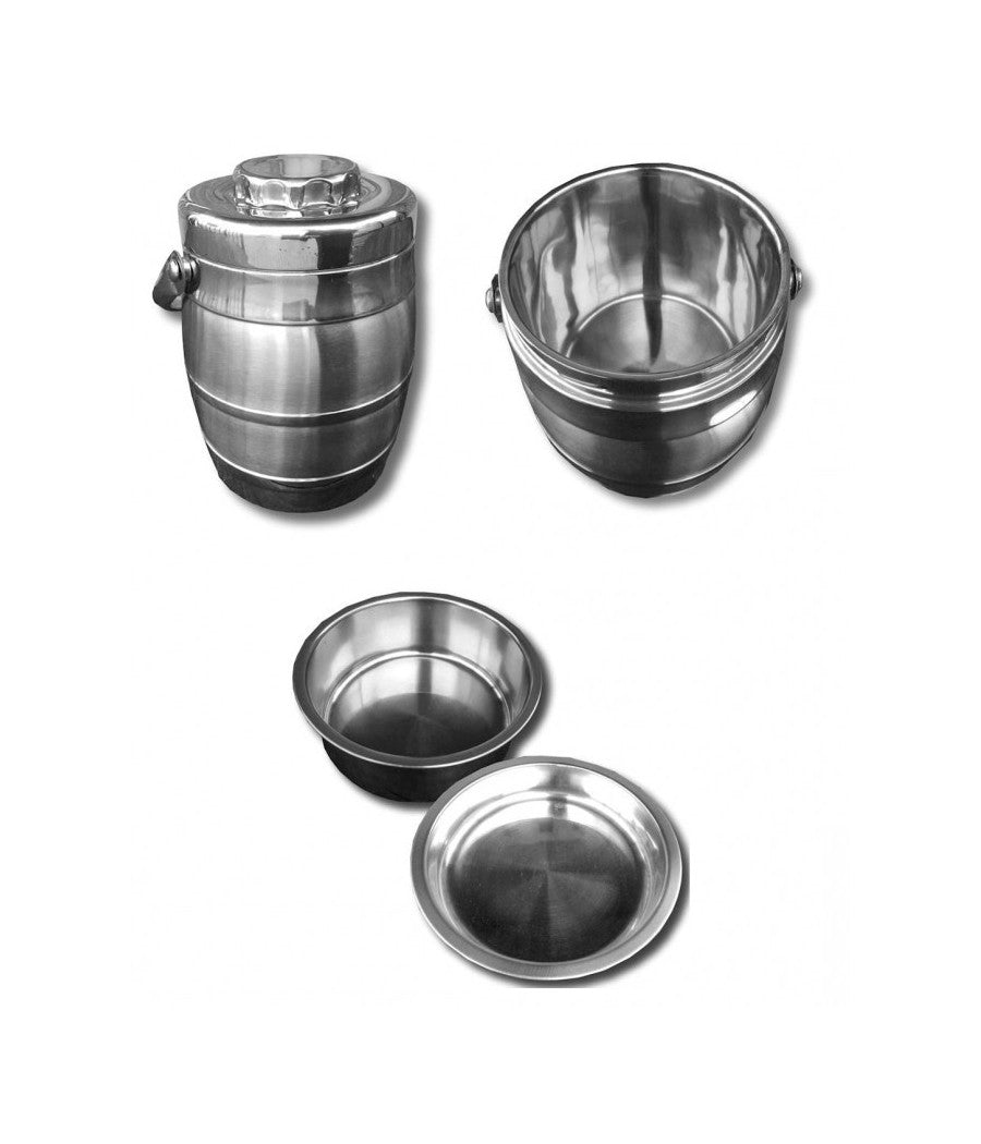 Thermos Doppio Livello 1.6 Lt Termica Porta Vivande Cibo Acciaio 2 Contenitori         