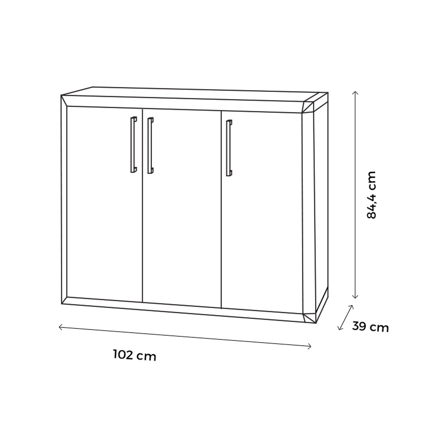 Thetris - Mobiletto Multiuso In Pp Con 3 Ante E Ripiani