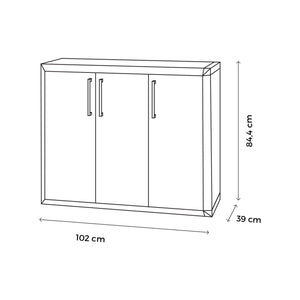 Thetris - Mobiletto Multiuso In Pp Con 3 Ante E Ripiani