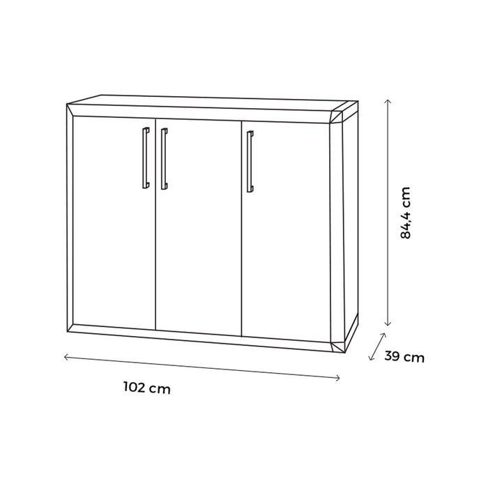 Thetris - Mobiletto Multiuso In Pp Con 3 Ante E Ripiani