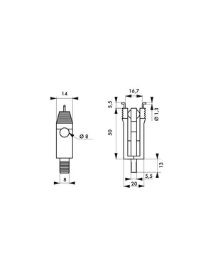 Blocco mini interruttore 20 mm, lucchettabile, Lockout Tagout LOTO - THIRARD