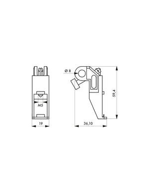 Blocco per interruttore magnetotermico piccolo, lucchettabile, Lockout Tagout LOTO - THIRARD