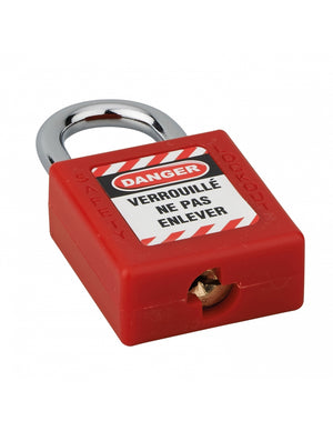 Lucchetto 40 mm con arco in acciaio  6 X 25 mm ROSSO, Lockout Tagout LOTO - THIRARD