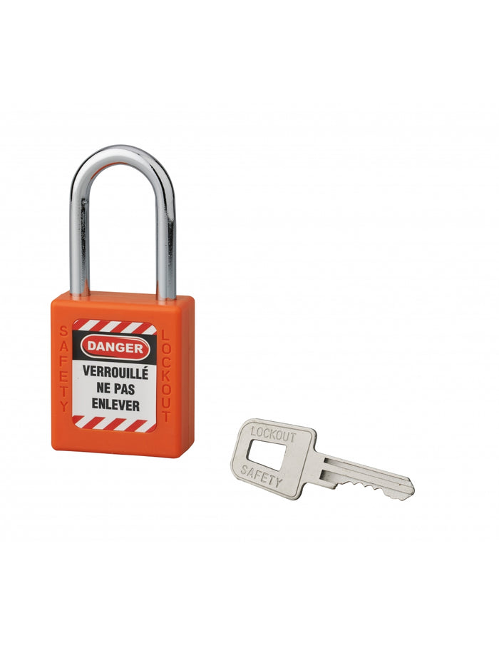 Lucchetto 40 mm con arco in acciaio  6 X 38 mm ARANCIONE, Lockout Tagout LOTO - THIRARD