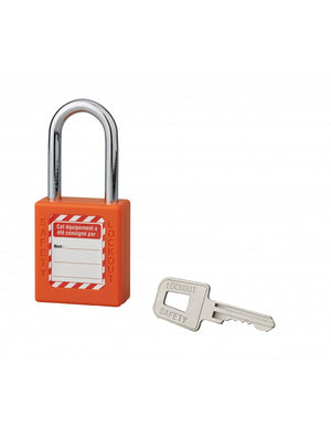 Lucchetto 40 mm con arco in acciaio  6 X 38 mm ARANCIONE, Lockout Tagout LOTO - THIRARD