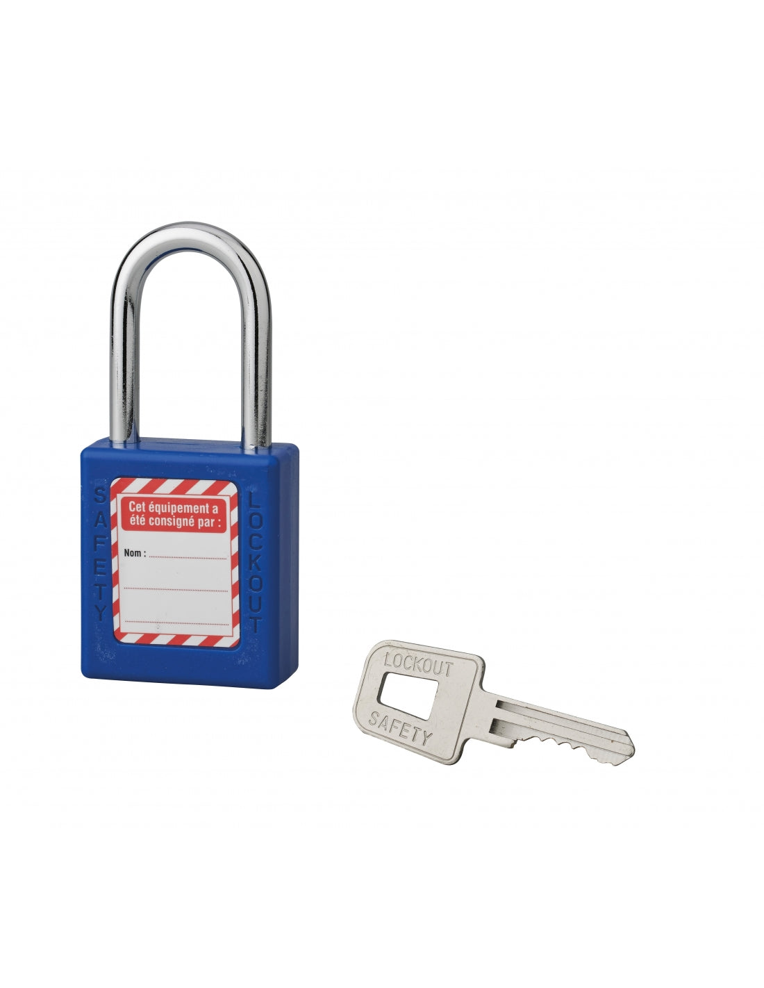 Lucchetto 40 mm con arco in acciaio  6 X 38 mm BLU, Lockout Tagout LOTO - THIRARD