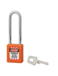 Lucchetto 40 mm con arco in acciaio  6 X 76 mm ARANCIONE, Lockout Tagout LOTO - THIRARD