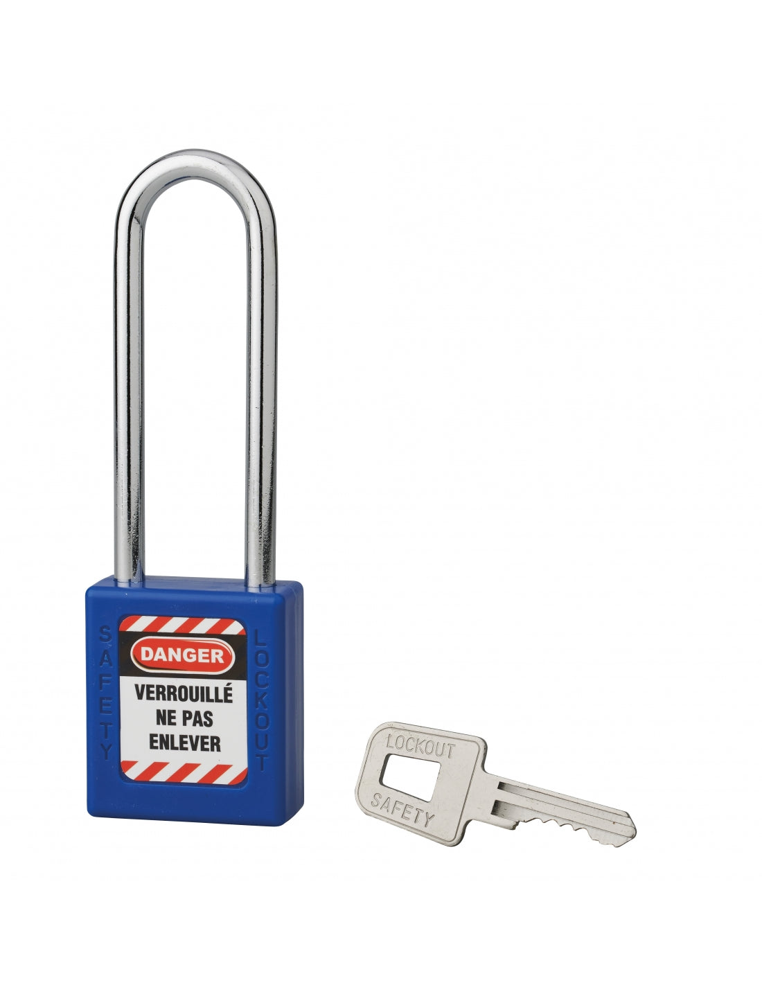 Lucchetto 40 mm con arco in acciaio  6 X 76 mm BLU, Lockout Tagout LOTO - THIRARD