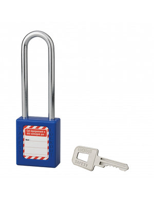 Lucchetto 40 mm con arco in acciaio  6 X 76 mm BLU, Lockout Tagout LOTO - THIRARD