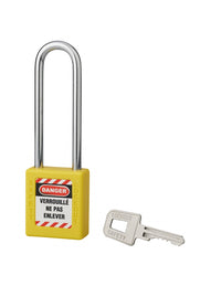 Lucchetto 40 mm con arco in acciaio  6 X 76 mm GIALLO, Lockout Tagout LOTO - THIRARD
