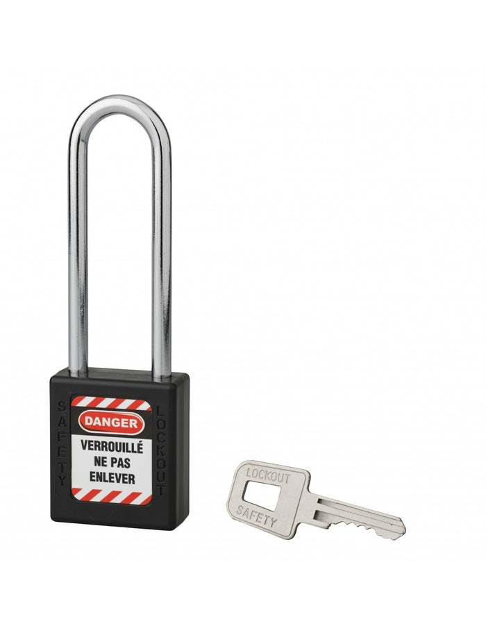 Lucchetto 40 mm con arco in acciaio  6 X 76 mm NERO - THIRARD