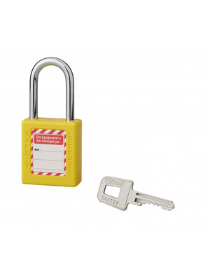 Lucchetto 40 mm arco in acciaio  6 X 38 mm GIALLO, Lockout Tagout LOTO - THIRARD