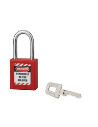 Lucchetto 40 mm arco in acciaio  6 X 38 mm ROSSO, Lockout Tagout LOTO - THIRARD