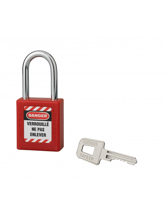 Lucchetto 40 mm arco in acciaio  6 X 38 mm ROSSO, Lockout Tagout LOTO - THIRARD