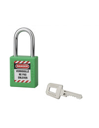 Lucchetto 40 mm in acciaio con arco  6 X 38 mm VERDE, Lockout Tagout LOTO - THIRARD