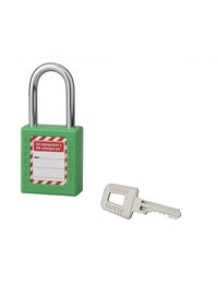 Lucchetto 40 mm in acciaio con arco  6 X 38 mm VERDE, Lockout Tagout LOTO - THIRARD