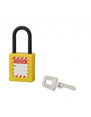 Lucchetto 40 mm in nylon con arco  6 X 38 mm GIALLO - THIRARD