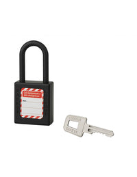 Lucchetto 40 mm in nylon con arco  6 X 38 mm NERO, Lockout Tagout LOTO - THIRARD