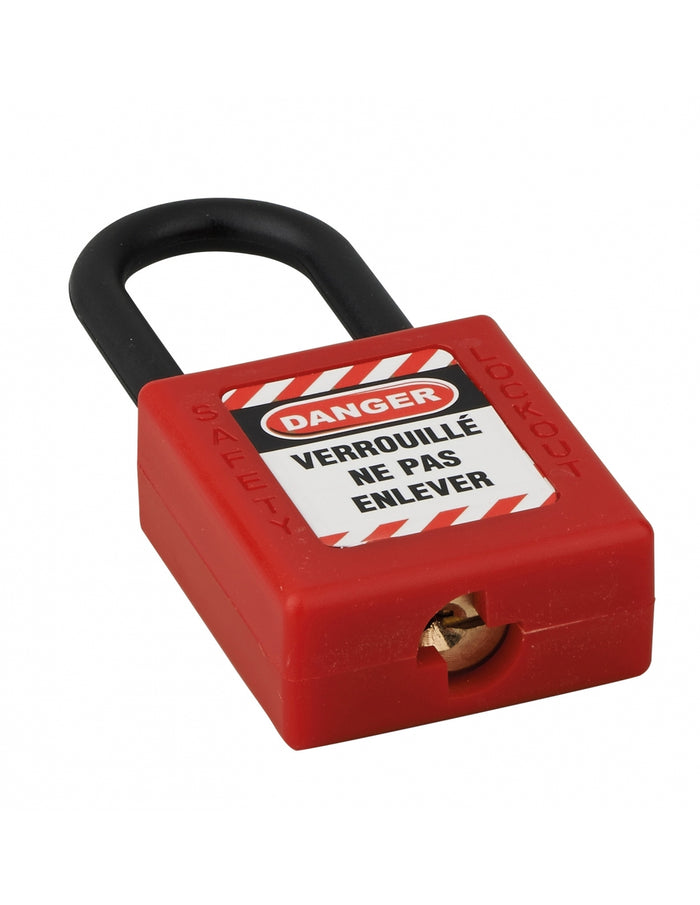 Lucchetto 40 mm in nylon con arco  6 X 38 mm ROSSO, Lockout Tagout LOTO - THIRARD
