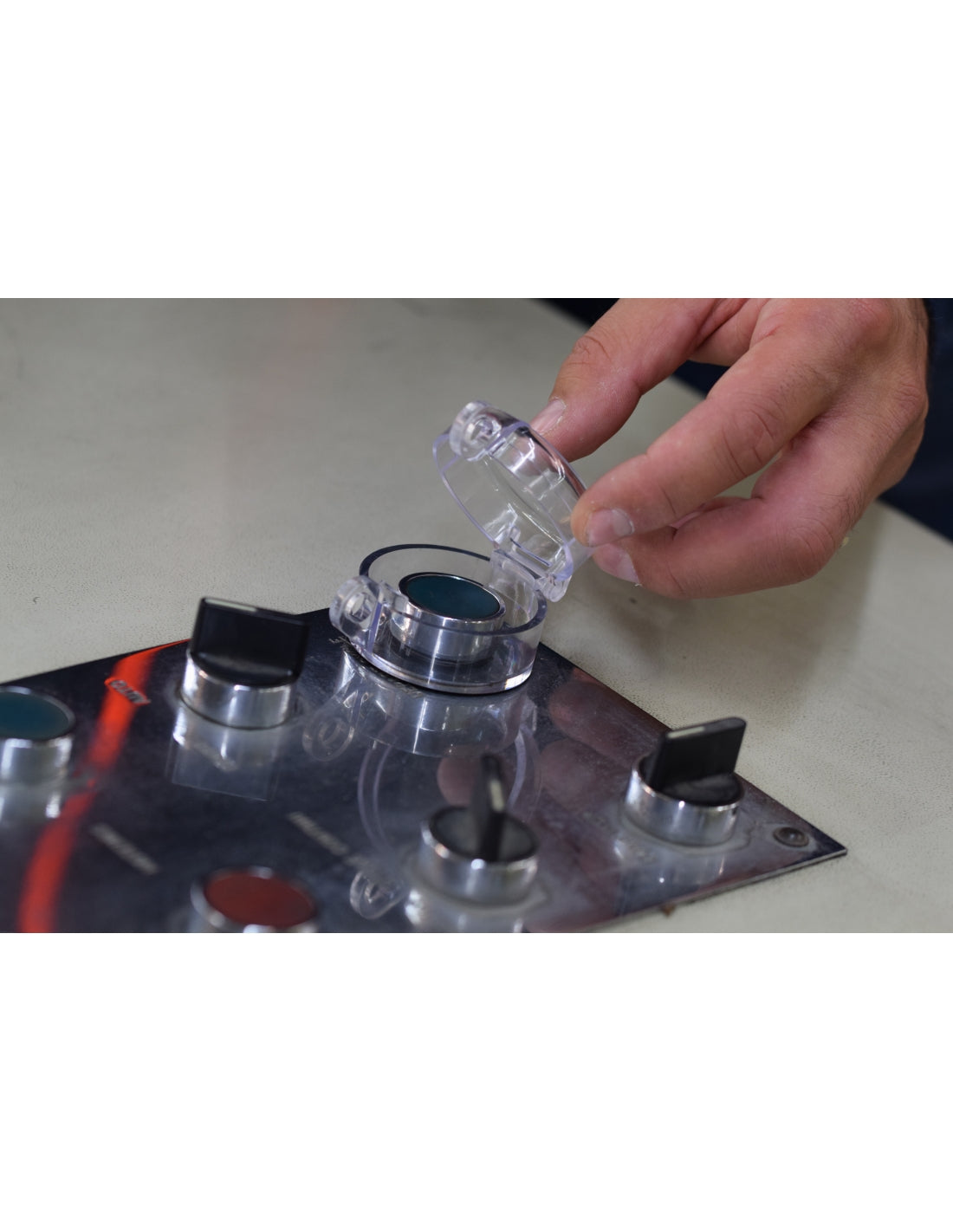 Blocco di sicurezza, copertura pulsante di arresto di emergenza Ø 22 mm, Lockout Tagout LOTO - THIRARD