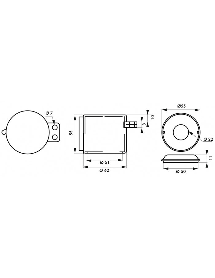 Sottobase Ø 22 mm per blocco pulsante arresto d'emergenza removibile, lucchettabile, Lockout Tagout LOTO - THIRARD
