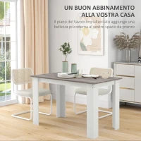Tavolo da Pranzo Moderno in Legno per 4-6 Persone, 120x69x75cm, Grigio e Bianco